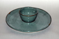 Blue Plate and Dip Bowl Platter